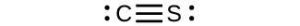 This diagram shows a carbon with one lone electron pair triple bonded to a sulfur with one lone electron pair.