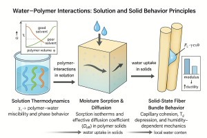 Water–polymer interactions.
